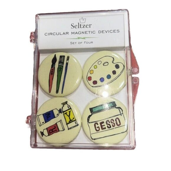 Magnets Super Strong Painter Art Paint Pallet Locker Refrigerator Set Of 4 - Picture 1 of 2